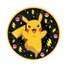 Talerzyki papierowe Pokemon, okrągłe, 18 cm, 8 szt czarne