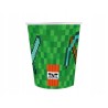 Kubeczki papierowe zielone Piksele 250 ml - 6 szt. Minecraft