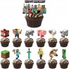 Topper Topperki Minecraft dekoracja na tort babeczki 12+1 Urodziny
