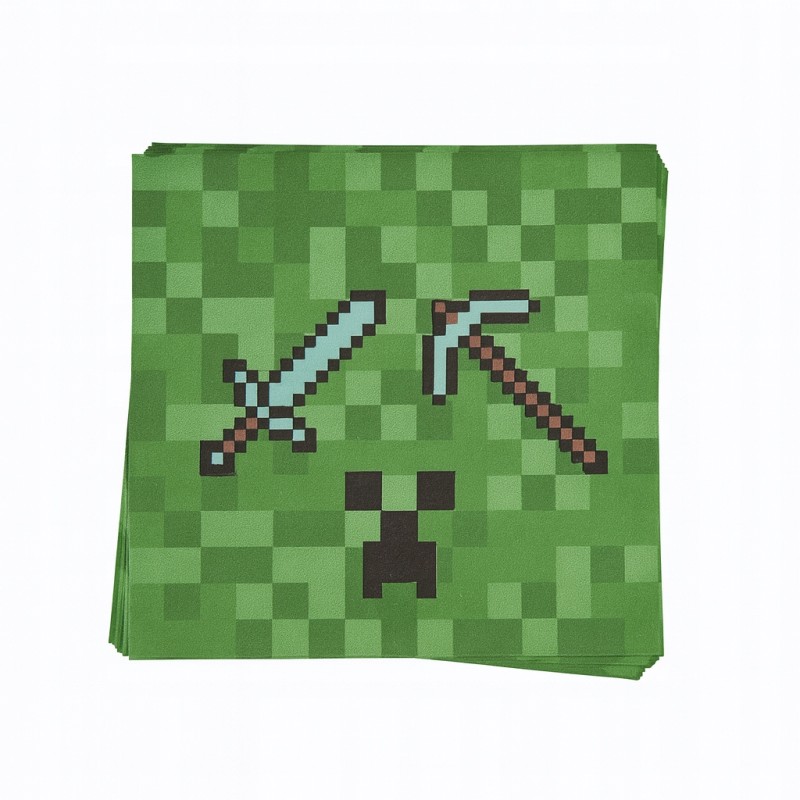 Serwetki Urodzinowe Piksele Pixele 33 cm 12 szt. TNT Minecraft