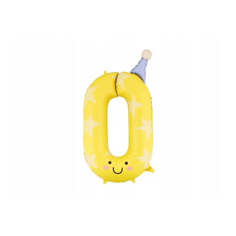 Balon foliowy Cyfra 0 , 86cm, żółty