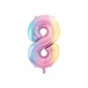 Balon foliowy Cyfra ''8'', 86cm, pastelowa tęczowa Urodziny Jubileusz