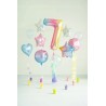 Balon foliowy Cyfra ''7'', 86cm, pastelowa tęczowa Urodziny Jubileusz