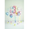 Balon foliowy Cyfra ''3'', 86cm, pastelowa tęczowa Urodziny Jubileusz