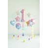 Balon foliowy Cyfra ''1'', 86cm, pastelowa tęczowa Urodziny Jubileusz